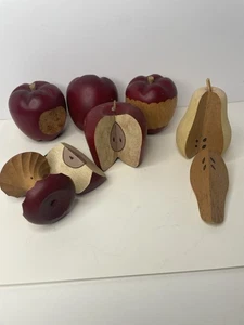 Set Deko Holz Äpfel Birne rustikal Kunst Obstschale Füller Landhaus Deko - Bild 1 von 12