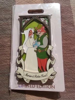 Prendedor de boda Robin Hood y Marian LE 300 Disney D23 2024 WDI MOG Foto 1 de 2