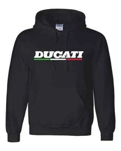 Sudadera con capucha Ducati estilo bandera italiana estampada en 5 tallas - Imagen 1 de 2