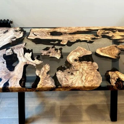 Craystal Clear Epoxy Resin Luxury Dining Coffee Table Top Halway Decor Gift - Image 1 of 4