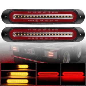 2x 9" LED Truck Trailer Stop Turn Tail Brake Lights Flowing DRL Universal Lamp - Imagen 1 de 12