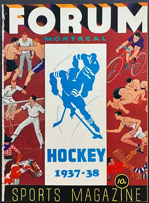 1937 Montreal Forum NHL Hockey Program Maroons Beveridge Shutout Blackhawks  - Image 1 of 4