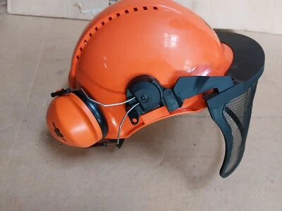 Forstschutzhelm Forsthelm Waldarbeiterhelm Gesichts Gehörschutz Peltor Orange - Bild 1 von 4