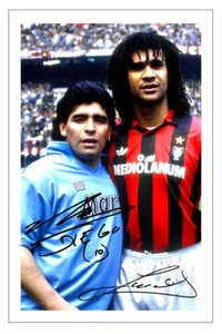 DIEGO MARADONA & RUUD GULLIT Signed Autograph PHOTO Gift Signature Print Soccer - Picture 1 of 1