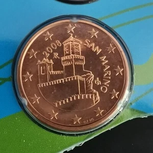 5 CENTS EURO SAINT MARIN 2008 / UNC VERSIEGELT AUS DER SCHATULLE / SAN MARINO EUROS - Bild 1 von 3