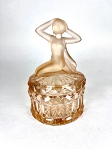 boite art déco verre deco femme nue 1930 tchècoslovaquie - Picture 1 of 7