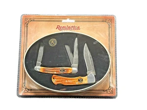 Remington American Tradition Combo X2 Pocket Knife Stainless Blades Bone Handle - Picture 1 of 7
