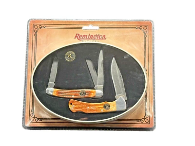 Remington American Tradition Combo X2 Pocket Knife Stainless Blades Bone Handle  - Image 1 of 4