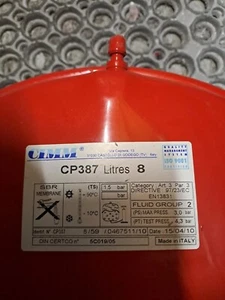 Ausdehnungsgefäß CP387 8 Liter Fassungsvermögen Vokera Flowmatic 20/80 & 24/96 CF, RS  - Bild 1 von 5