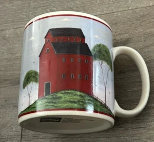 Warren Kimble Barns Coffee Tea Mug 3 Story Barn Sakura 10 Oz Excellent - Picture 1 of 4