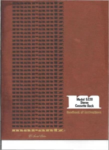 Manual de instrucciones Operating Instructions para Marantz 5220 - Imagen 1 de 1