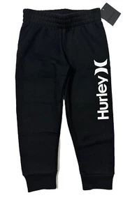 Hurley NWT Boys Size 4 Athletic Sweat Pant Jogger SOFT Fleece Lined Black - Picture 1 of 2