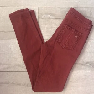 Rag & Bone Skinny Jeans Denim Red Sz 26 - Picture 1 of 7