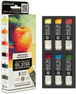 Sennelier Artist Oil Sticks - 6 x 12ml Mini Sticks - Bicoloured Apple - Image 1 of 4