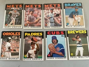 1986 Topps Baseball Lot 27: Rice, Molitor, Winfield, Eckersley, Reggie - Bild 1 von 3