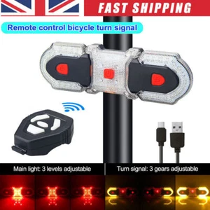 Bike Turn Signals Light Bicycle Front&Rear Tail Indicator Wireless Remote Kit UK - Picture 1 of 12