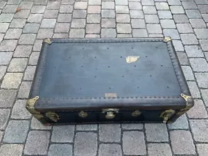 JL Hudson Antique Cartage Steamer Trunk Luggage | Detroit MI | 36W x 21D x 14H - Picture 1 of 12