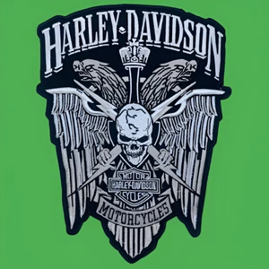 MOTORCYCLES HD SKULL BIKERS JACKET VEST HAT IRON ON PATCH - Picture 1 of 3