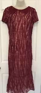 JS Collections Embroidered Dress Ribbon Lace Body con Mid Length Size 4 - Picture 1 of 11