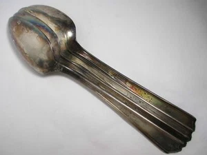 4 Natural Patina Tablespoons Rogers & Bro XII - IS Paisley Silverplate 1922 - Picture 1 of 8