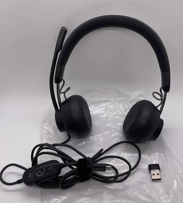 Logitech - Zone 750 Wired Noise Canceling On-Ear Headset - Black - Image 1 of 4