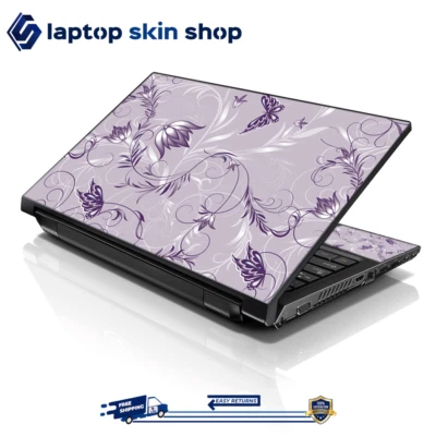 Laptop Skin Sticker Decal Cover for Notebook Apple Asus Flowers Art 13-16 inch - Image 1 of 4