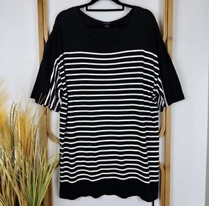 Ksubi top size S black white striped short sleeve casual blouse tshirt ladies - Picture 1 of 7