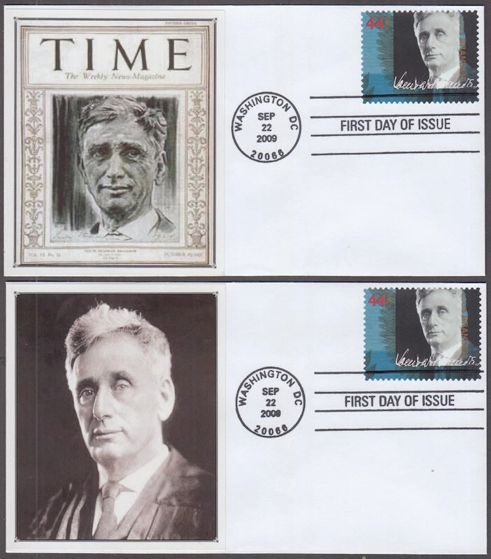 USA # 4422c.1  FDC X 2 DIFF CACHETS SUPREME COURT JUSTICE LOUIS D BRANDEIS - Image 1 of 1