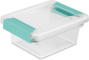 6-Pack Plastic Storage Bins with Lids, Clear Organizer Containers, Mini, 0.4 Qt - Picture 1 of 9