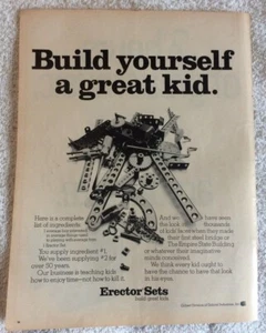 Erector Sets Build Yourself A Greate Kid Gabriel Industries Vintage Print Ad - Imagen 1 de 5