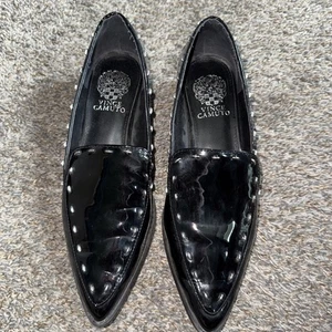 Vince Camuto | Black Patent Leather Studded Loafers| Size 9 - Picture 1 of 5
