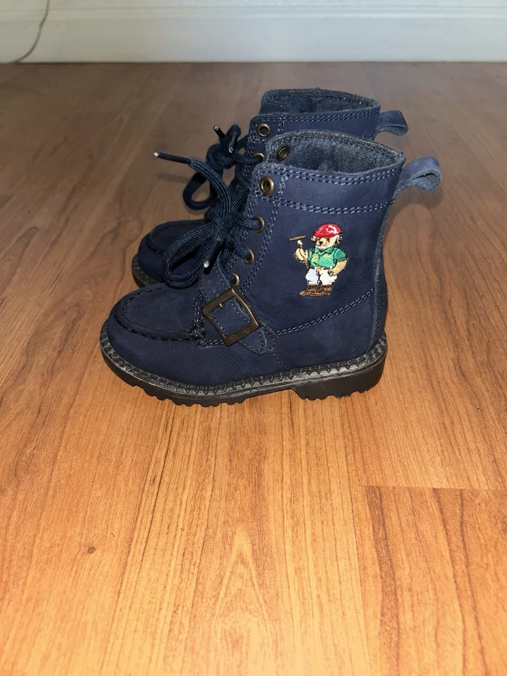 Polo Ralph Lauren Criança Meninos Ranger Alta LL Botas Urso Azul Marinho Novo Autêntico Tamanho 7 - Imagem 1 de 4