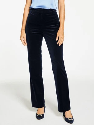 Straight Leg Plush Velveteen Pants at talbots, NWT $169, color INDIGO BLUE - Image 1 of 4