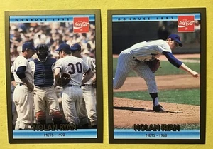 1992 Donruss Coca-Cola HALL OF FAME Nolan Ryan #2 & #4 Mets FREE SHIPPING - Picture 1 of 2