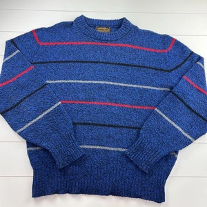 Eddie Bauer Vintage Gold Label Herren Gr. Medium blau gestreift Wollpullover  - Bild 1 von 6