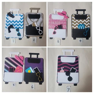 1 Travel Luggage Vacation Suitcase Cardstock die cuts For scrapbook & cards - Picture 1 of 5