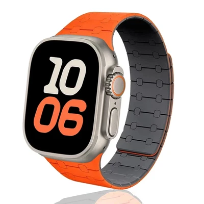 Magnetic Silicone Band Strap for Apple Watch Ultra 3 2 11 10 9 8 7 6 SE 38–49mm - Image 1 of 4