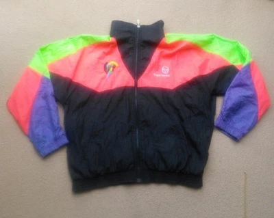 Vintage 80s 90s Men's Sergio Tacchini Track Jacket Nylon Multicolor Sz 40 - Image 1 of 4