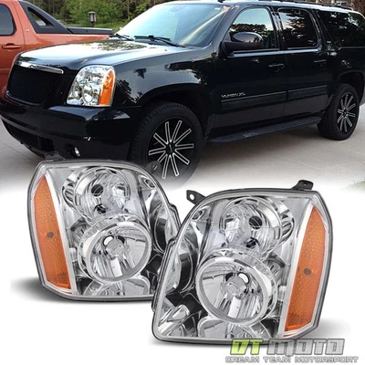 Fits 2007-2014 Gmc Yukon Xl 1500/2500 Replacement Headlights Headlamps Pair Set - Imagem 1 de 4