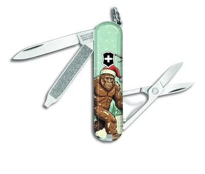 Victorinox Swiss Army Christmas Santa Bigfoot Sasquatch CLASSIC SD Knife Knives
