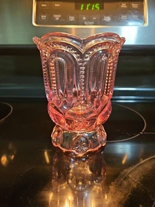 Jarrón cuchara lg wright 5 3/8" cristal patrón luna y estrella leer descripción - Imagen 1 de 8