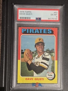 1975 Topps #53 Dave Giusti PSA 6 EX-MT Pirates~(LX) - Afbeelding 1 van 2