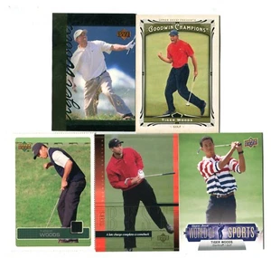 Lote de 5 tarjetas coleccionables de golf Tiger Woods PGA TOUR GOLFISTA GOLFISTA (LOTE 68) - Imagen 1 de 1