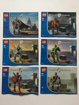 Lego Knights Kingdom King Mathias Danju Santis Vladek Rascus Jayko Manuals x6 - Image 1 of 2