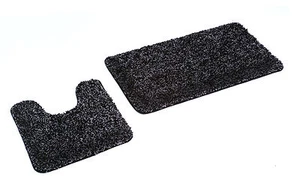 2-teiliges Badematten Set   "Bahama"  Mikrofaser schwarz, meliert m. Ausschnitt - Bild 1 von 1