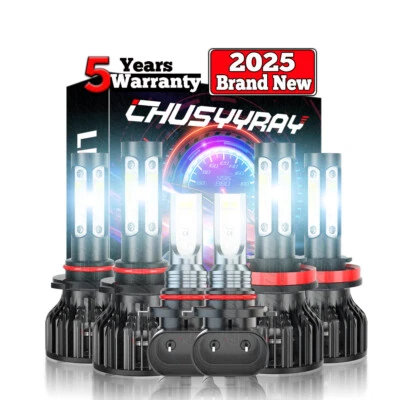 For Toyota Solara 2004 2005 2006 6000K 4-Sides LED Headlight + Fog Light Bulbs - Image 1 of 4