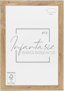 Bilderrahmen Eiche Vintage Silber 'N°3' Infantasie nach Maß modern Holz - Bild 1 von 8