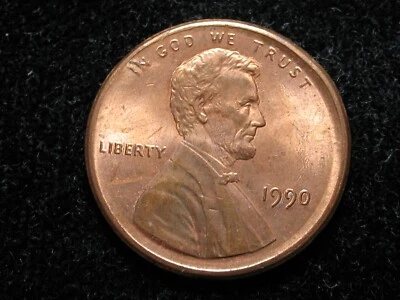 1990 P ERROR LINCOLN CENT * BROAD STRUCK * PHILADELPHIA MINT * UNCIRCULATED - Image 1 of 2