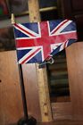 Vintage Desk Top Flag 4" x 6" With Wooden Stand Union Jack Great Britain