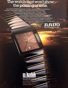Reloj Rado Anatom 1987 foto "Won't Show the Passing of Time" anuncio impreso vintage - Imagen 1 de 1